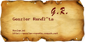 Geszler Renáta névjegykártya